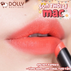 Son Thỏi Mac Powder Kiss Velvet Blur Slim #896 Hot Paprika (Màu Cam Hồng) - 2g