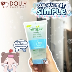Sữa Rửa Mặt Dưỡng Ẩm, Làm Sạch Sâu Simple Water Boost Facial Gel Wash - 150ml