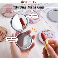 Gương Gập 2 Mặt Tròn - Milk Tea Rabbit