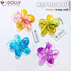 Kẹp Hoa Sứ Mùa Hè Trong Suốt Ombre - Đỏ Vàng - Có Sẵn Tại Quy Nhơn