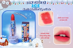 [3CE X TOILETPAPER] 3CE Soft Matte Lipstick #Azure Pink - Màu Hồng Đào ( Phiên Bản Giới Hạn )