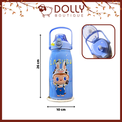 Bình Nước Giữ Nhiệt Inox 316 Có Nắp Bật Hoạt Tiết Labubu 1200ml