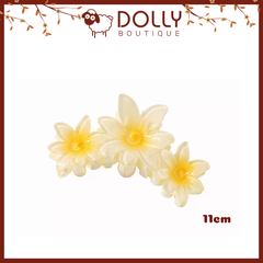 Kẹp Càng Cua Hoa Sứ 3 Bông - Màu Vàng - 11cm