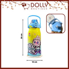 Bình Nước Giữ Nhiệt Inox 316 Có Nắp Bật Hoạt Tiết Labubu 1200ml