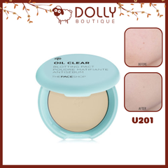 Phấn Phủ Nén Kiềm Dầu The Face Shop Oil Clear Smooth & Bright Powder #V201 (Tone Sáng)