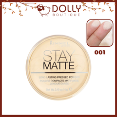 Phấn Phủ Kiềm Dầu Dạng Nén Rimmel Stay Matte Pressed Powder 001 Transparent