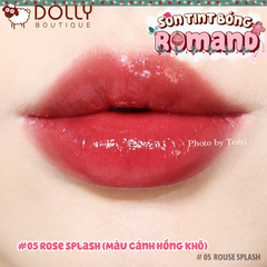 Son Kem Dạng Tint Bóng Romand Glasting Water Tint 4g #05 Rose Splash (Màu Cánh Hồng Khô)