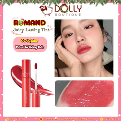 Son Kem Dạng Tint Bóng Romand Juicy Lasting Tint #07 Jujube (Màu Đỏ Hồng Đất) - 5.5g