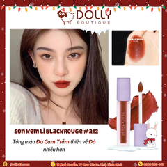 Son Kem Lì Black Rouge Air Fit Velvet Tint  #A12 Dashed Brown ( Màu Nâu Gạch Trầm ) - 4.5g