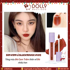 Son Kem Lì Black Rouge Air Fit Velvet Tint  #A12 Dashed Brown (Màu Nâu Gạch Trầm)