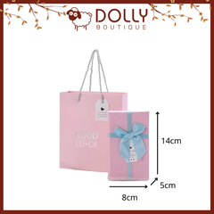 Hộp Quà Nhỏ Hồng Nơ Xanh Biển 14*8*5cm Kèm Túi
