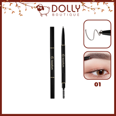 Chì Kẻ Mày 2 Đầu Nét Mảnh Karadium Auto Eyebrow Pencil 0.18g - 01 Black Brown