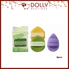 Bộ Mút Rửa Mặt Amortals Bright Smile Cleansing Puff 3pcs