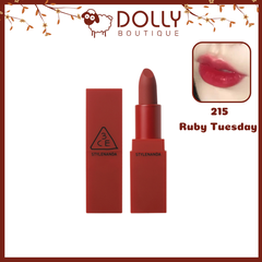 Son Thỏi 3CE Red Recipe Lip Color #215 Ruby Tuesday (Màu Đỏ Trầm)