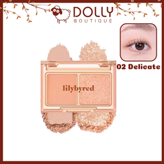 Bảng Phấn Mắt 2 Ô Siêu Xinh, Bền Màu Lilybyred Little Bitty Moment Shadow #02 Delicate - 1,6g