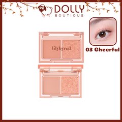 Bảng Phấn Mắt 2 Ô Siêu Xinh, Bền Màu Lilybyred Little Bitty Moment Shadow #03 Cheerful - 1,6g