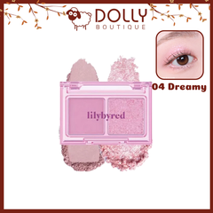 Bảng Phấn Mắt 2 Ô Siêu Xinh, Bền Màu Lilybyred Little Bitty Moment Shadow #04 Dreamy - 1,6g