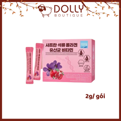 Bột Uống Collagen Lựu Nhụy Hoa Nghệ Tây Korea Bio Health Saffron Pomegranate Collagen Prebiotics Vitamin  2g/gói