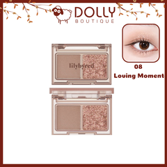 Bảng Phấn Mắt 2 Ô Siêu Xinh, Bền Màu Lilybyred Little Bitty Moment Shadow #08 Loving Moment - 1.6g