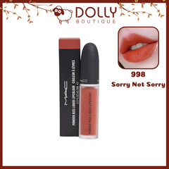 Son Kem Lì MAC Powder Kiss Liquid 998 Sorry Not Sorry (Màu Cam Đất Cháy) - 5ml