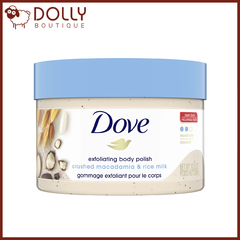 Tẩy Da Chết Cơ Thể Dove Exfoliating Body Polish Macadamia & Rice Milk 298gr - Maca và Sữa Gạo