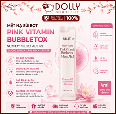Mặt Nạ Sủi Bọt Su:m37 Micro Active Pink Vitamin Bubbletox Mask Pack 4ml