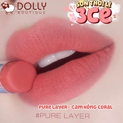 Son Thỏi 3CE Blur Matte Lipstick #06 Pure Layer (Màu Cam San Hô) - 4g