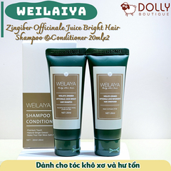 Bộ Gội Xả Gừng Hà Thủ Ô Weilaiya Zingiber Officinale Juice Bright Hair Shampoo & Repairment Hair Conditioner Natural Ginger Extract - 20ml*2