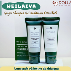 Bộ Gội Xả Dành Cho Tóc Dầu, Bết Dính Chiết Xuất Gừng Weilaiya Ginger Shampoo & Conditioner 20ml*2pcs