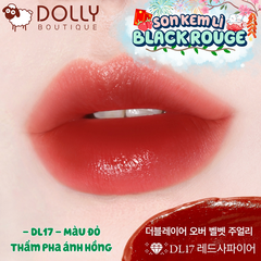 Son Kem Black Rouge Double Layer Over Velvet Ver 3 #DL17 Red Sapphire ( Đỏ Hồng Trầm ) - 4.1g