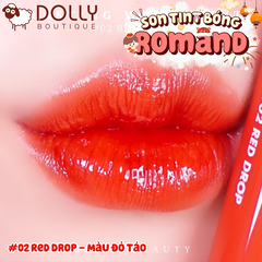 Son Tint Bóng Romand Glasting Water Tint 02 Red Drop Màu Đỏ Táo