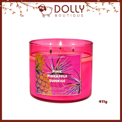 Nến Thơm 3 Bấc Bath And Body Works Pink Pineapple Sunrise 3-Wick Candle 411g