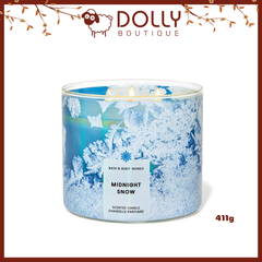 Nến Thơm 3 Bấc Bath & Body Works Midnight Snow 3-Wick Candle 411g