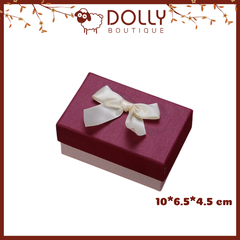 Hộp Quà Nhỏ Nắp Đỏ Nơ Vàng Size Nhỏ 10*6.5*4.5 cm