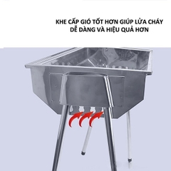 Bếp nướng than hoa ngoài trời chân cao size lớn (Bộ Full) cao cấp K169