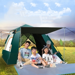 Lều dã ngoại tự bung 2 mái hiên 4 cửa cho 3-4 người (KT 240 x 210 x 142cm) K190