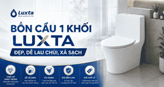 Bồn cầu 1 khối LUXTA: Đẹp, dễ lau chùi, xả sạch