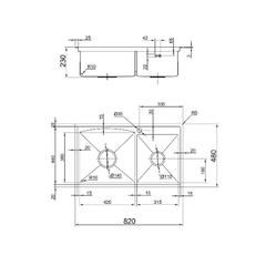 Chậu inox Luxta LC8248-3.0