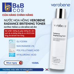 TONER DƯỠNG TRẮNG, ỨC CHẾ SẮC TỐ NÁM VEROBENE RADIANCE BRIGHT TONER 150ML