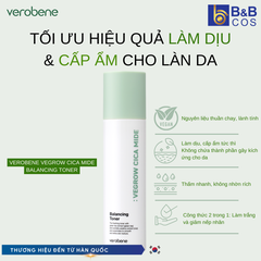 NƯỚC HOA HỒNG THUẦN CHAY VEROBENE BALANCING TONER 150ml DƯỠNG TRẮNG CẢI THIỆN NẾP NHĂN