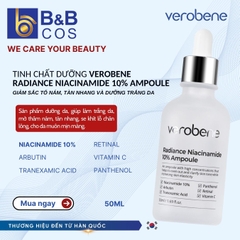 AMPOULE DƯỠNG TRẮNG, ỨC CHẾ SẮC TỐ NÁM VEROBENE RADIANCE NIACINAMIDE 10% AMPOULE 50ml