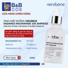 AMPOULE DƯỠNG TRẮNG, ỨC CHẾ SẮC TỐ NÁM VEROBENE RADIANCE NIACINAMIDE 10% AMPOULE 50ml