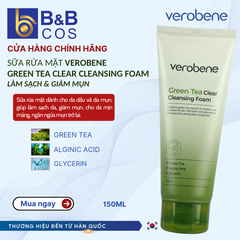 Sữa Rửa Mặt Trà Xanh Verobene - Hàn Quốc (Mẫu mới)