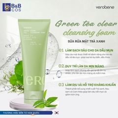 [MẪU MỚI 2026] SỮA RỬA MẶT TRÀ XANH VEROBENE SẠCH SÂU HỖ TRỢ GIẢM MỤN 150ML