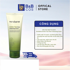 Sữa Rửa Mặt Trà Xanh Verobene - Hàn Quốc (Mẫu mới)