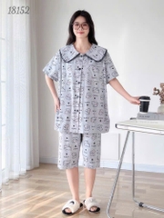 18152 Bộ lửng SL cổ sen Tho- tim -00387- XÁM - 6588