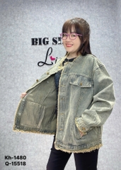 S-0030- 1480 Khoác Jean ko cổ tua 00280