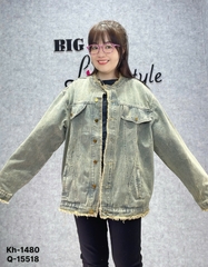 S-0030- 1480 Khoác Jean ko cổ tua 00280