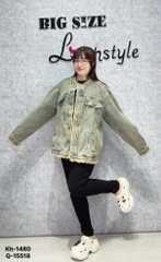 S-0030- 1480 Khoác Jean ko cổ tua 00280