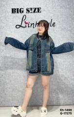 S-0030- 1496 Khoác Jean ko cổ 00280 ĐẬM